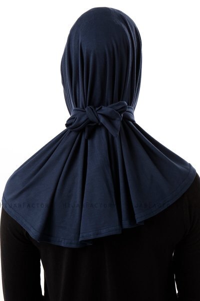 Sportif Cross - Marineblauw Praktisch Viscose Hijab