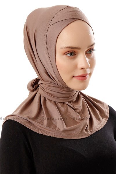 Sportif Cross - Donker Taupe Praktisch Viscose Hijab