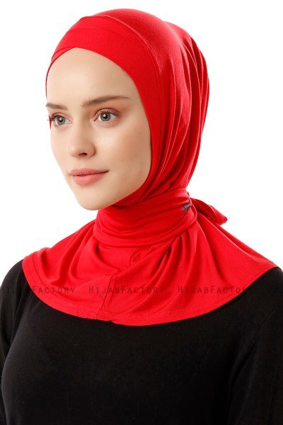 Sportif Cross - Rood Praktisch Viscose Hijab