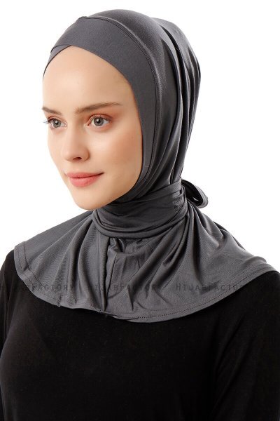 Sportif Cross - Donker Grijs Praktisch Viscose Hijab