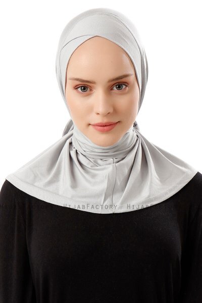 Sportif Cross - Lichtgrijs Praktisch Viscose Hijab