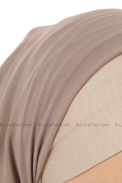 Alara Plain - Licht Taupe One Piece Chiffon Hijab