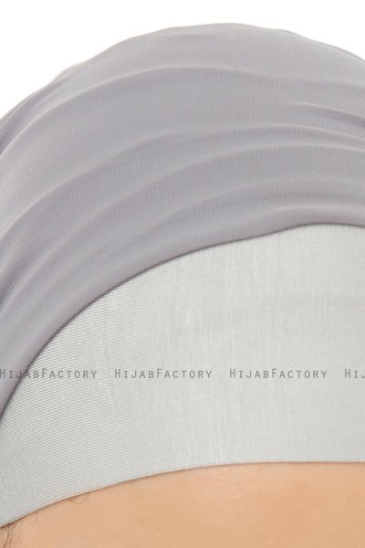 Alara Plain - Donker Grijs One Piece Chiffon Hijab