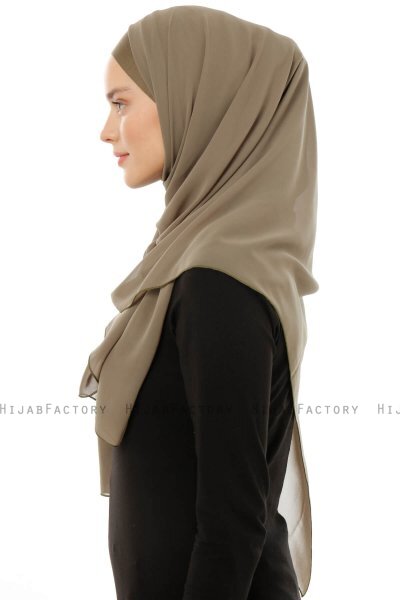 Alara Plain - Olijfgroen One Piece Chiffon Hijab