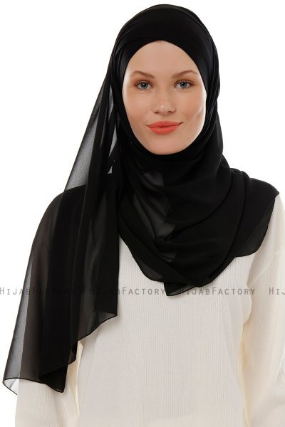 Alara Cross - Zwart One Piece Chiffon Hijab
