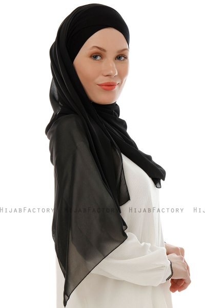 Alara Cross - Zwart One Piece Chiffon Hijab
