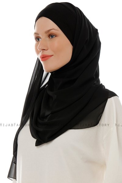 Alara Cross - Zwart One Piece Chiffon Hijab