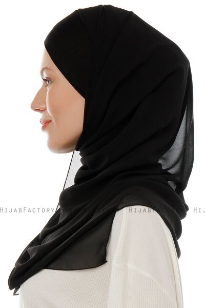 Alara Cross - Zwart One Piece Chiffon Hijab