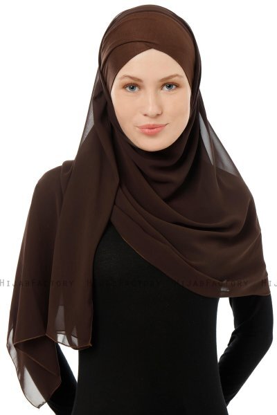 Alara Cross - Bruin One Piece Chiffon Hijab