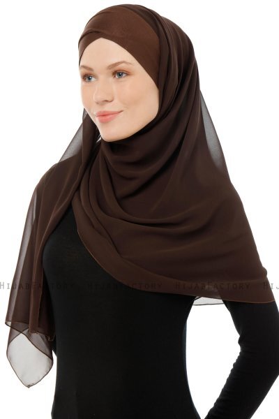 Alara Cross - Bruin One Piece Chiffon Hijab