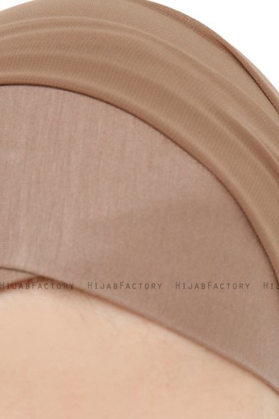 Alara Cross - Donker Taupe One Piece Chiffon Hijab