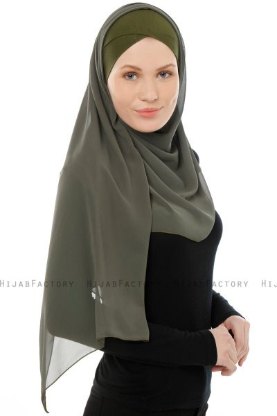 Alara Cross - Khaki One Piece Chiffon Hijab