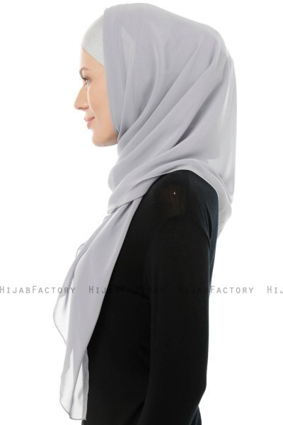 Alara Cross - Lichtgrijs One Piece Chiffon Hijab