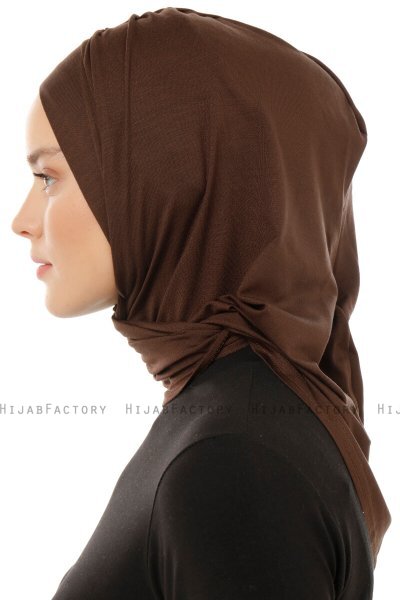 Isra Plain - Bruin One-Piece Viscose Hijab