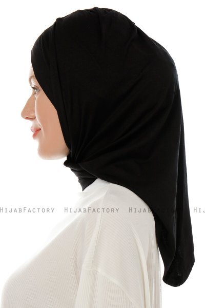 Isra Cross - Zwart One-Piece Viscose Hijab