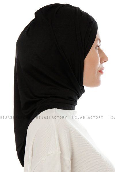 Isra Cross - Zwart One-Piece Viscose Hijab