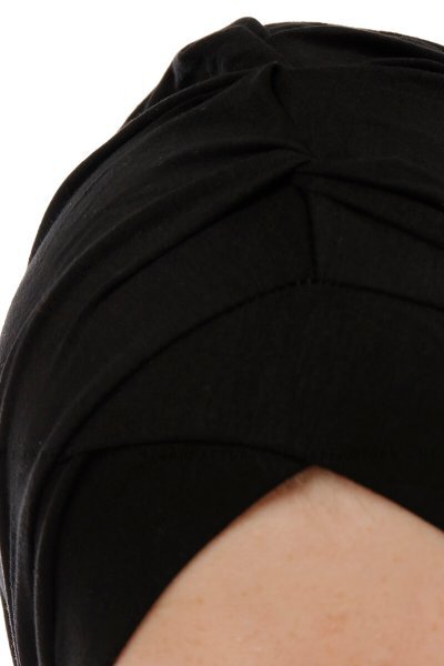 Isra Cross - Zwart One-Piece Viscose Hijab