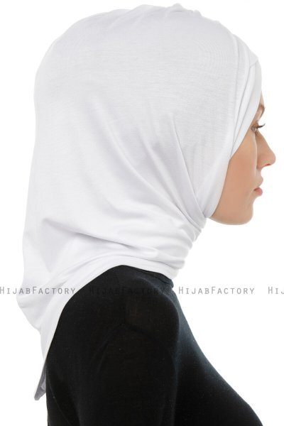 Isra Cross - Wit One-Piece Viscose Hijab
