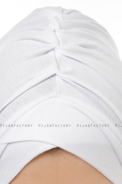 Isra Cross - Wit One-Piece Viscose Hijab