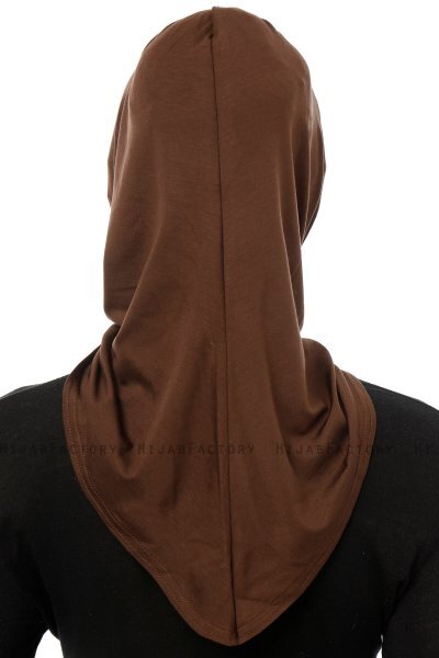 Isra Cross - Bruin One-Piece Viscose Hijab