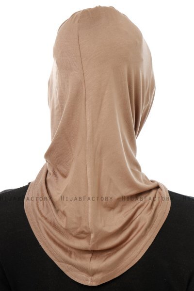 Isra Cross - Donker Taupe One-Piece Viscose Hijab