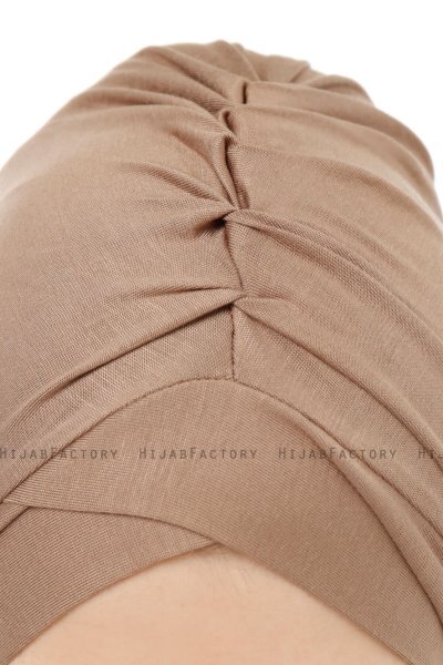 Isra Cross - Donker Taupe One-Piece Viscose Hijab