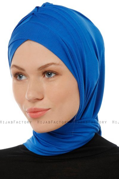 Isra Cross - Blauw One-Piece Viscose Hijab
