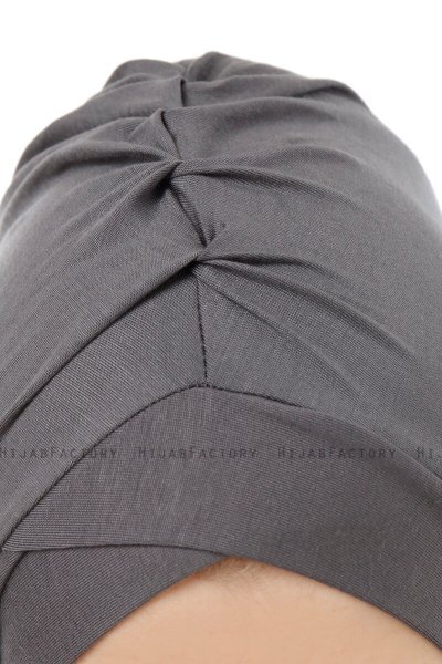 Isra Cross - Donker Grijs One-Piece Viscose Hijab