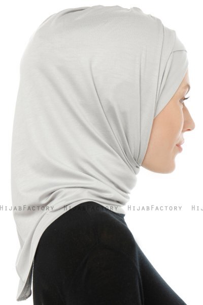 Isra Cross - Lichtgrijs One-Piece Viscose Hijab