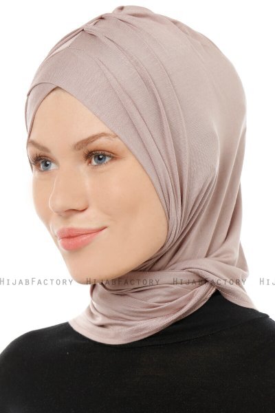 Isra Cross - Steen Grijs One-Piece Viscose Hijab