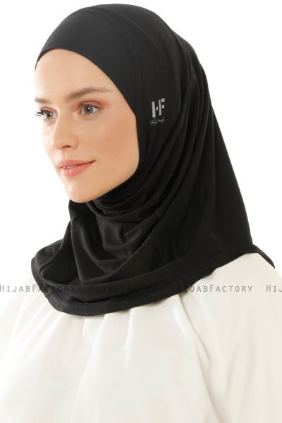 Hanfendy Plain Logo - Zwart Al Amira Hijab