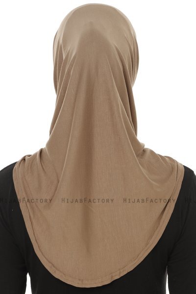 Hanfendy Plain Logo - Donker Taupe Al Amira Hijab