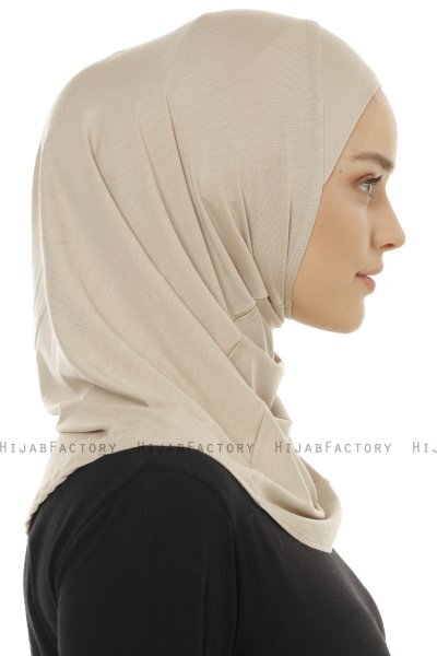 Hanfendy Plain Logo - Licht Taupe Al Amira Hijab