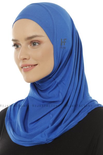 Hanfendy Plain Logo - Blauw Al Amira Hijab