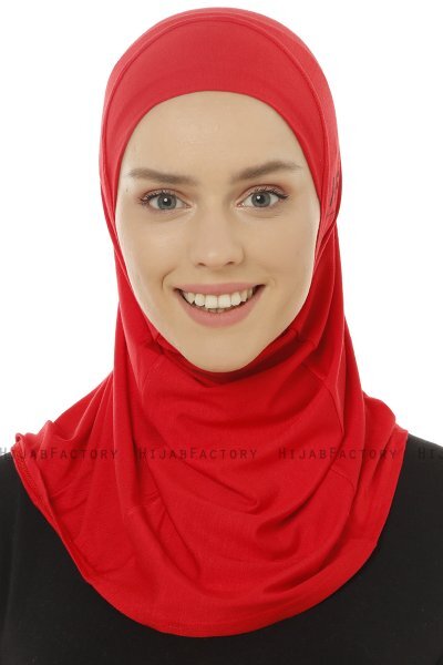 Hanfendy Plain Logo - Rood Al Amira Hijab