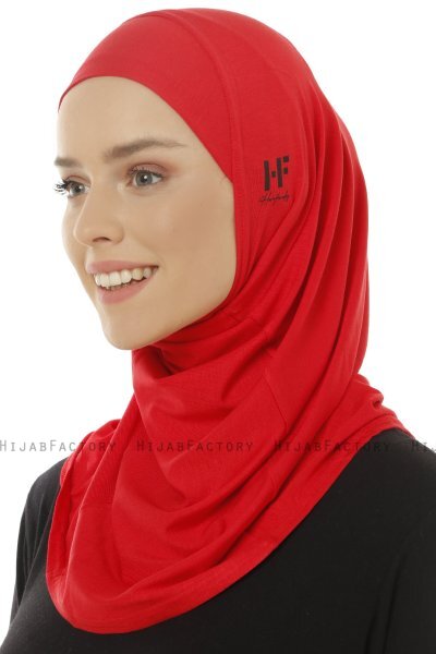 Hanfendy Plain Logo - Rood Al Amira Hijab