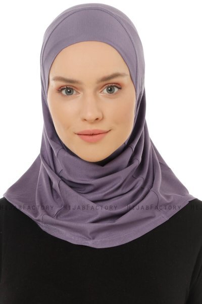 Hanfendy Plain Logo - Donkerpaars Al Amira Hijab