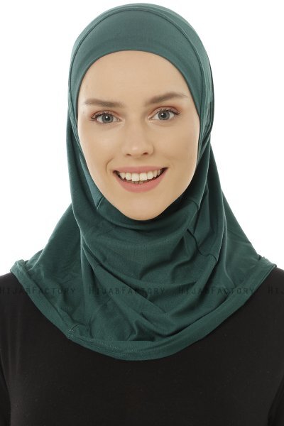 Hanfendy Plain Logo - Donkergroen Al Amira Hijab
