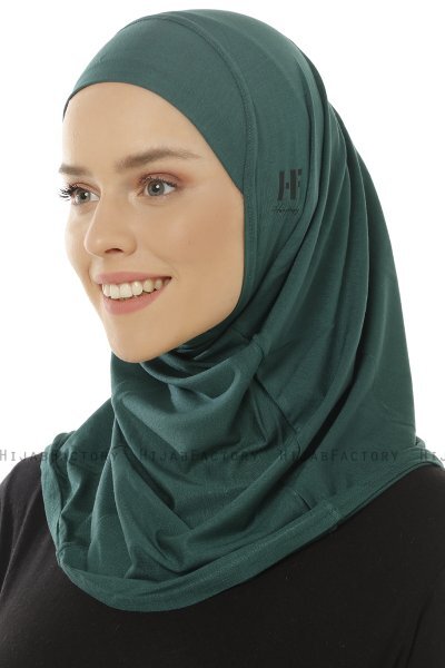 Hanfendy Plain Logo - Donkergroen Al Amira Hijab
