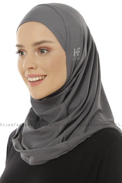 Hanfendy Plain Logo - Donker Grijs Al Amira Hijab