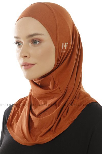 Hanfendy Plain Logo - Baksteenrood Al Amira Hijab