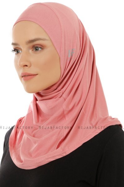 Hanfendy Plain Logo - Donker Roze Al Amira Hijab
