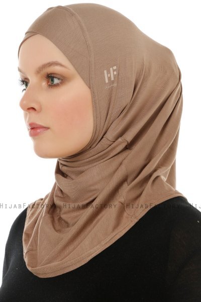 Hanfendy Cross Logo - Donker Taupe Al Amira Hijab
