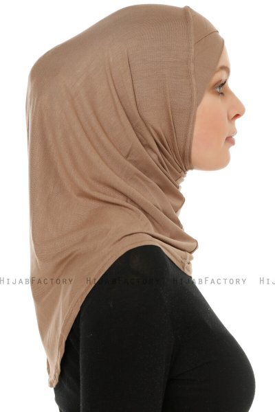 Hanfendy Cross Logo - Donker Taupe Al Amira Hijab