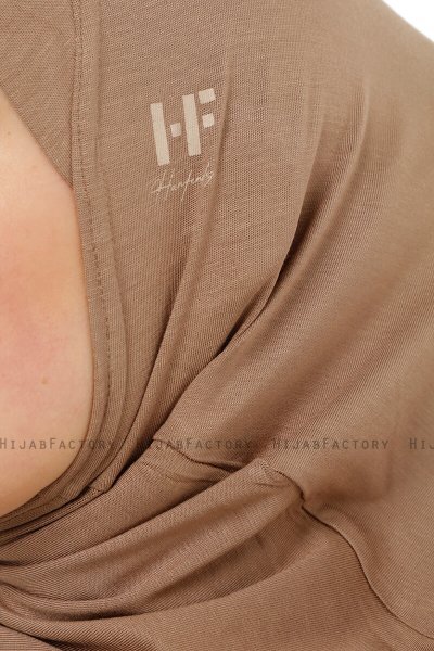 Hanfendy Cross Logo - Donker Taupe Al Amira Hijab