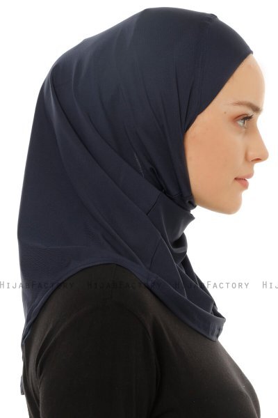 Micro Plain - Marineblauw One-Piece Hijab