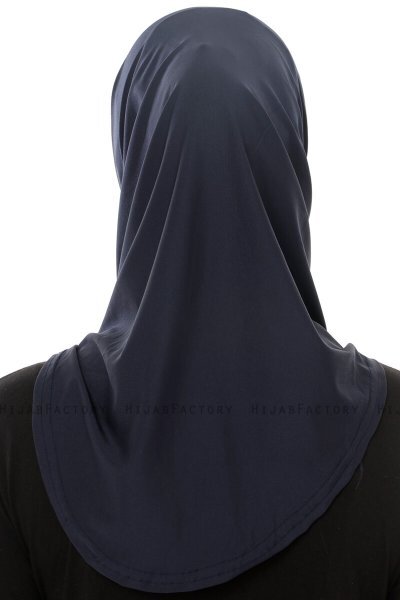 Micro Plain - Marineblauw One-Piece Hijab