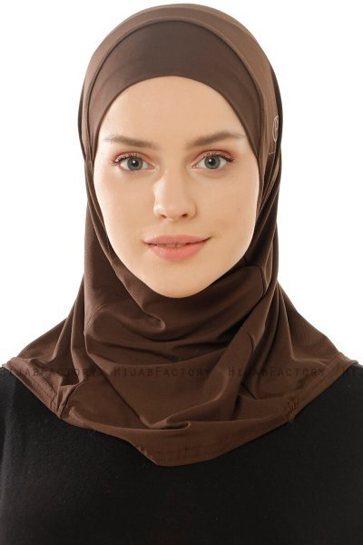 Micro Plain - Bruin One-Piece Hijab