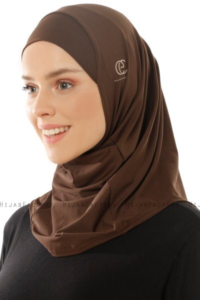 Micro Plain - Bruin One-Piece Hijab