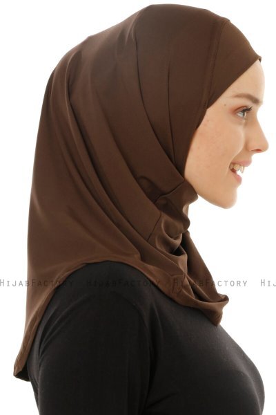 Micro Plain - Bruin One-Piece Hijab